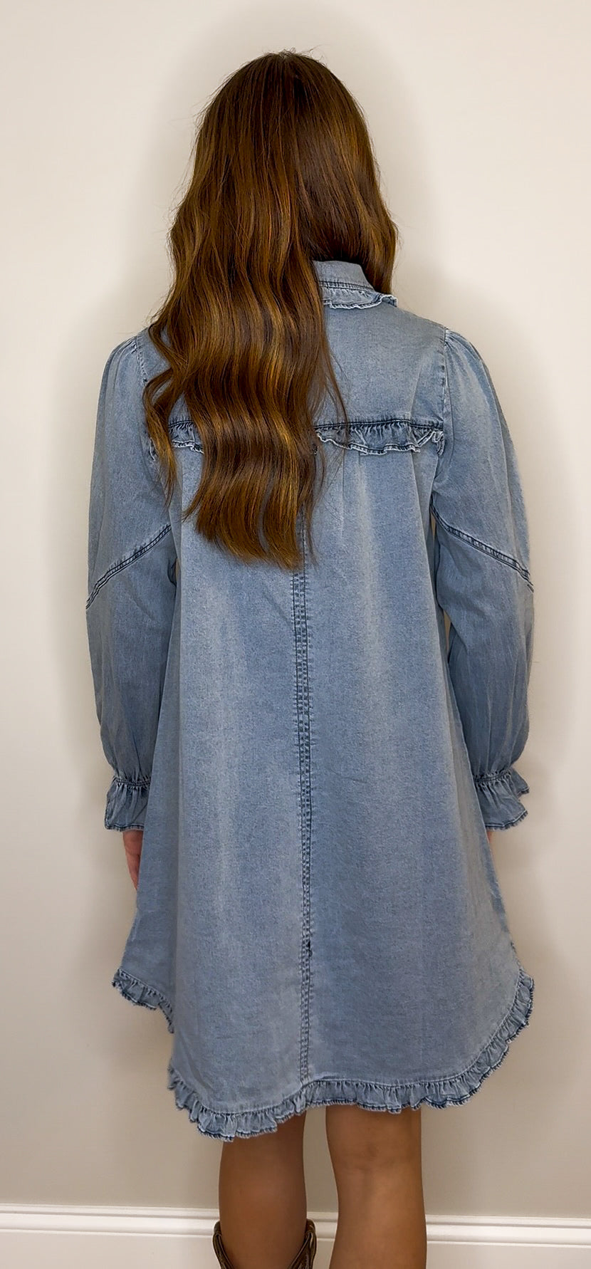 Denim Ruffle Dress